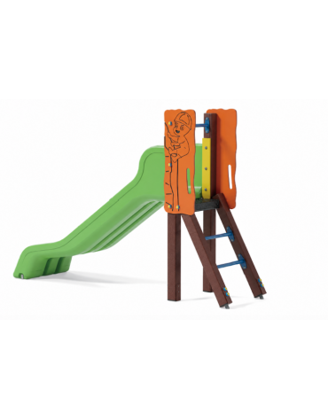 Scivolo scaly Sali&scendi con pali in plastica riciclata - scivolo in polietilene rotazionale h 90 cm - cm 285x68x176h