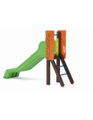Scivolo scaly Sali&scendi con pali in alluminio rifiniti in legno dark e scivolo in polietilene rotazionale - cm 285x68x176h