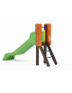 Scivolo scaly Sali&scendi con pali in alluminio rifiniti in legno dark e scivolo in polietilene rotazionale - cm 285x68x176h