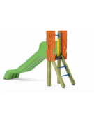 Scivolo scaly Sali&scendi con pali in legno di pino nordico - scivolo in polietilene rotazionale h 90 cm - cm 285x68x176h