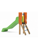 Scivolo scaly Sali&scendi con pali in legno di pino termotrattato - scivolo in polietilene rotazionale h 90 cm - cm 285x68x176h