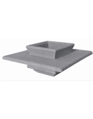 Panchina quadrata in cemento calcestruzzo con fioriera centrale - colore Grigio pietra - cm 168x168x65h - Conforme ai CAM