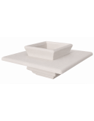 Panchina quadrata in cemento calcestruzzo con fioriera centrale - colore Bianco pietra - cm 168x168x65h - Conforme ai CAM