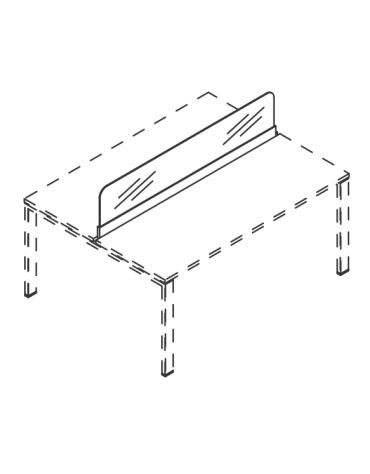 Schermi in metacrilato bianco per benches con fascia in melaminico - cm 100x0,6x50h