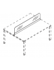 Schermi in metacrilato bianco per benches con fascia in melaminico - cm 160x0,6x50h