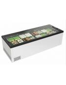 Isola vetrata negativa vetri piani scorrevoli con luce a Led - Refrigerazione statica -18° -25°C - cm 254,4x96,4x82,6h