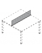 Schermo fonoassorbente rivestito in tessuto per benches, spessore 18 mm - Colori a Scelta - cm 160x18x35h