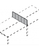 Schermo trasversale fonoassorbente rivestito in tessuto per benches, spessore 18 mm - Colori a Scelta - cm 125x18x35h