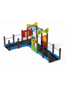 Percorso inclusivo galleria con struttura in plastica riciclata - Pannelli decorativi in HDPE - cm 310x485x224h