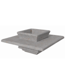 Panchina quadrata in cemento calcestruzzo con fioriera centrale - colore Grigio travertino - cm 168x168x65h - Conforme ai CAM