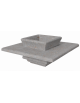Panchina quadrata in cemento calcestruzzo con fioriera centrale - colore Grigio travertino - cm 168x168x65h - Conforme ai CAM
