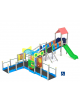 Baby Villaggio attrezzato inclusivo con pali in alluminio - 2 scivoli in polietilene rotazionale  - cm 693x880x334h