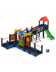 Baby Villaggio inclusivo con pali in plastica riciclata - 2 scivoli in polietilene rotazionale - cm 693x880x334h