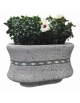 Fioriera ovale in cemento calcestruzzo colore Grigio pietra - con greca decorativa - cm 130x60x65h - Conforme ai CAM