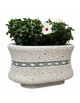 Fioriera ovale in cemento calcestruzzo colore Grigio sabbiato - con greca decorativa - cm 130x60x65h - Conforme ai CAM