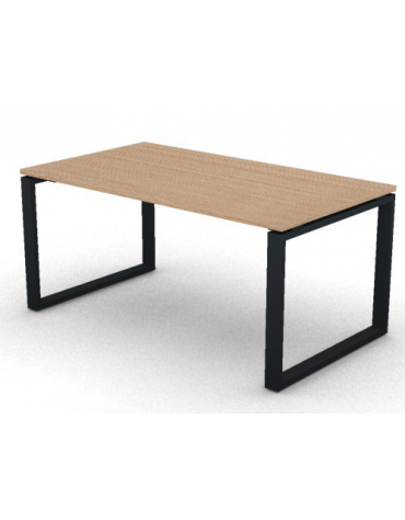 Scrivania direzionale piano melaminico spessore mm 25 e gamba metallica ad anello chiuso  - Colori a scelta - cm 160x90x74h