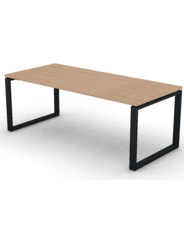 Scrivania direzionale piano melaminico spessore mm 30 e gamba metallica ad anello chiuso  - Colori a scelta - cm 200x90x74,5h