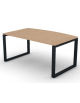 Scrivania piano sagomato in melaminico spessore mm 18 e gamba metallica ad anello chiuso - Colori a scelta - cm 160x90x73,5h