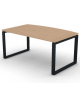 Scrivania piano sagomato in melaminico spessore mm 30 e gamba metallica ad anello chiuso - Colori a scelta - cm 160x90x74,5h