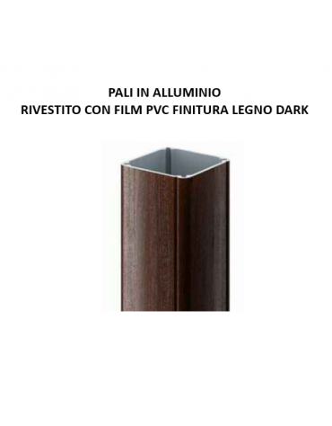 Medio Villaggio attrezzato inclusivo, 3 torri con pali in alluminio rifiniti legno dark - 2 scivoli - cm 847x881x360h