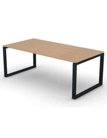 Scrivania direzionale piano melaminico spessore mm 18 e gamba metallica ad anello chiuso  - Colori a scelta - cm 200x100x73,5h