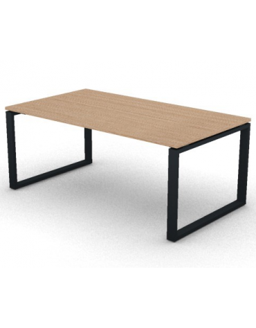 Scrivania direzionale piano melaminico spessore mm 25 e gamba metallica ad anello chiuso  - Colori a scelta - cm 180x100x74h