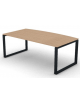 Scrivania piano sagomato in melaminico spessore mm 18 e gamba metallica ad anello chiuso - Colori a scelta - cm 200x100x73,5h