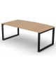 Scrivania piano sagomato in melaminico spessore mm 25 e gamba metallica ad anello chiuso  - Colori a scelta - cm 200x110x74h