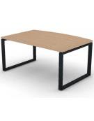 Scrivania piano sagomato in melaminico spessore mm 30 e gamba metallica ad anello chiuso - Colori a scelta - cm 160x100x74,5h