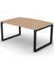 Scrivania piano sagomato in melaminico spessore mm 30 e gamba metallica ad anello chiuso - Colori a scelta - cm 160x100x74,5h