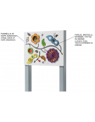 Pannello didattico sensoriale con pali in plastica riciclata - Pannello in HDPE - cm 80x14x132h