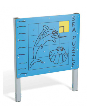 Pannello didattico Puzzle con struttura in alluminio - Pannello in HDPE - cm 140x16x165h