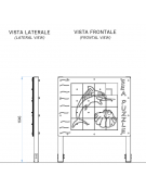Pannello didattico Puzzle Mare con struttura in alluminio rifinita in legno dark - Pannello in HDPE - cm 140x16x165h