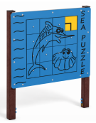 Pannello didattico Puzzle Mare con struttura in plastica riciclata - Pannello in HDPE - cm 140x16x165h