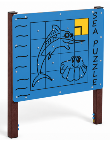 Pannello didattico Puzzle Mare con struttura in plastica riciclata - Pannello in HDPE - cm 140x16x165h