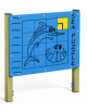 Pannello didattico Puzzle Mare con struttura in legno di pino nordico - Pannello in HDPE - cm 140x16x165h