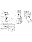 Blocco Professionale combinato WC con lavabo - versione Sinistra - satinato