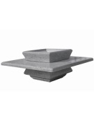 Panchina quadrata in cemento calcestruzzo con fioriera centrale - colore Grigio pietra - cm 200x200x65h - Conforme ai CAM