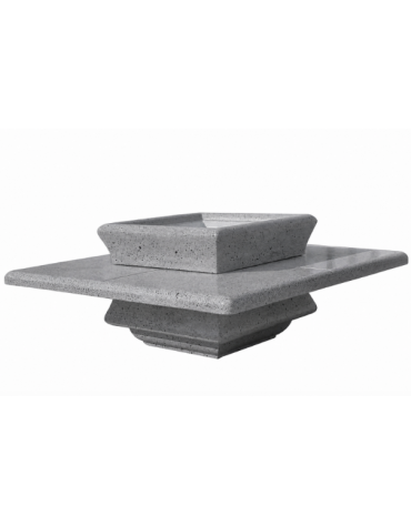Panchina quadrata in cemento calcestruzzo con fioriera centrale - colore Grigio pietra - cm 200x200x65h - Conforme ai CAM