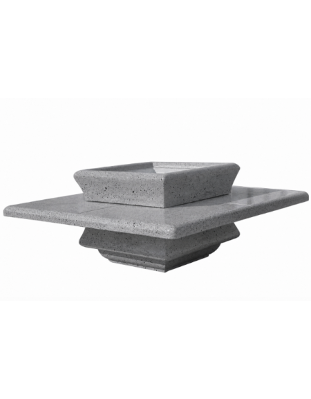 Panchina quadrata in cemento calcestruzzo con fioriera centrale - colore Grigio pietra - cm 200x200x65h - Conforme ai CAM