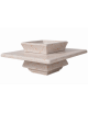 Panchina quadrata in cemento calcestruzzo con fioriera centrale - colore Bianco travertino - cm 200x200x65h - Conforme ai CAM