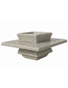 Panchina quadrata in cemento calcestruzzo con fioriera centrale - colore Grigio sabbiato - cm 200x200x65h - Conforme ai CAM