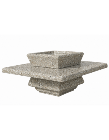 Panchina quadrata in cemento calcestruzzo con fioriera centrale - colore Grigio sabbiato - cm 200x200x65h - Conforme ai CAM