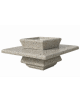 Panchina quadrata in cemento calcestruzzo con fioriera centrale - colore Grigio sabbiato - cm 200x200x65h - Conforme ai CAM