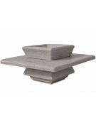 Panchina quadrata in cemento calcestruzzo con fioriera centrale - colore Bianco sabbiato - cm 200x200x65h - Conforme ai CAM
