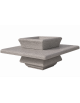Panchina quadrata in cemento calcestruzzo con fioriera centrale - colore Bianco sabbiato - cm 200x200x65h - Conforme ai CAM