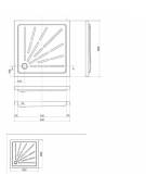 Piatto doccia in acciaio inox 800x800x76 mm - SATINATO