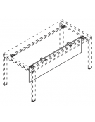 Scrivania per servente piano in melaminico spessore mm 30 e gamba metallica ad anello chiuso  -Colori a scelta- cm 200x100x74,5h