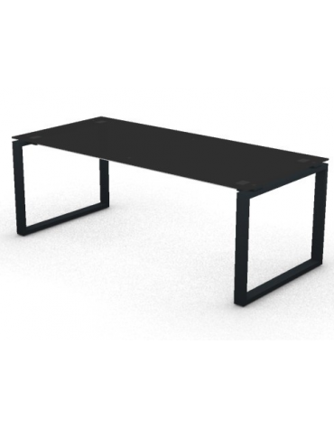 Scrivania direzionale piano melaminico spessore mm 18 e gamba metallica ad anello chiuso  - Colori a scelta - cm 160x90x73,5h
