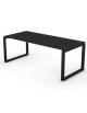 Scrivania piano in vetro temperato spessore mm 10 e gamba metallica ad anello chiuso - Colori a scelta - cm 200x90x72,5h
